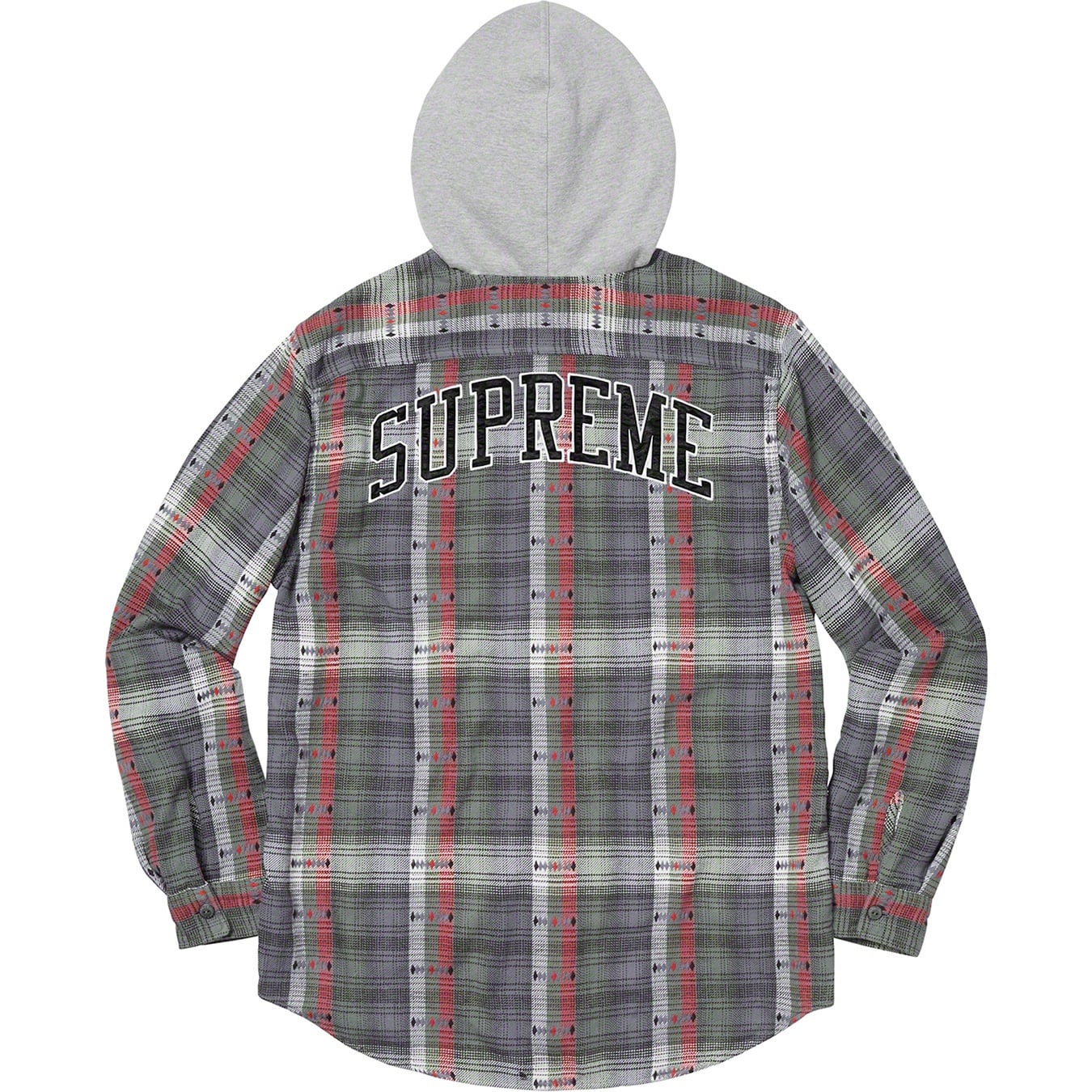 Hooded Jacquard Flannel Shirt view 6
